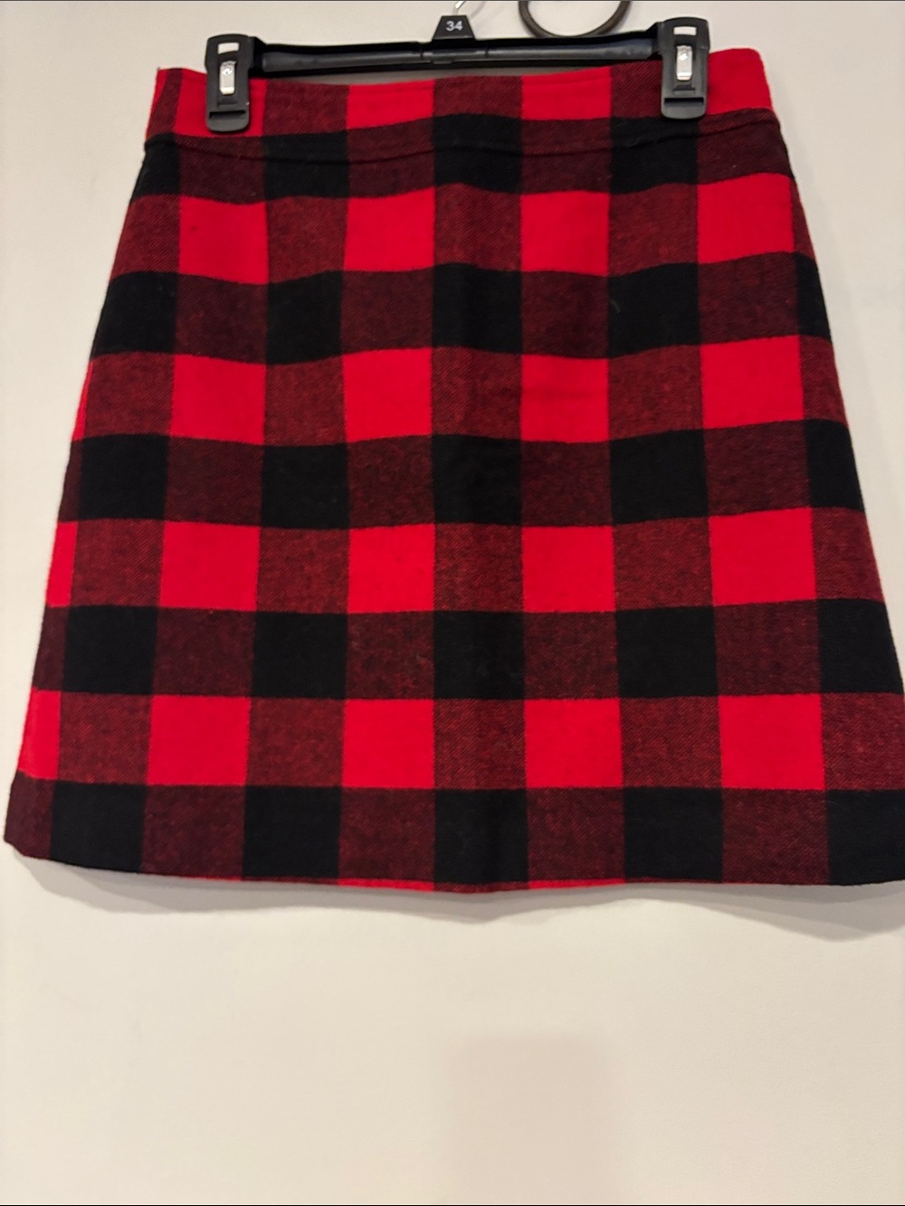 J. Crew Red and Black Buffalo Plaid A-Line Skirt